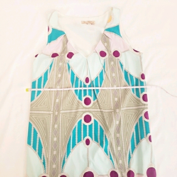 *Last Chance* Mara Hoffman Sleeveless Silk Dress Geometric Retro Large - Picture 8 of 12